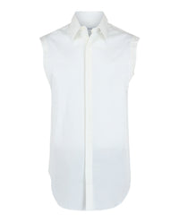 Ferragamo Mens Raw Cut Sleeveless Tuxedo Shirt