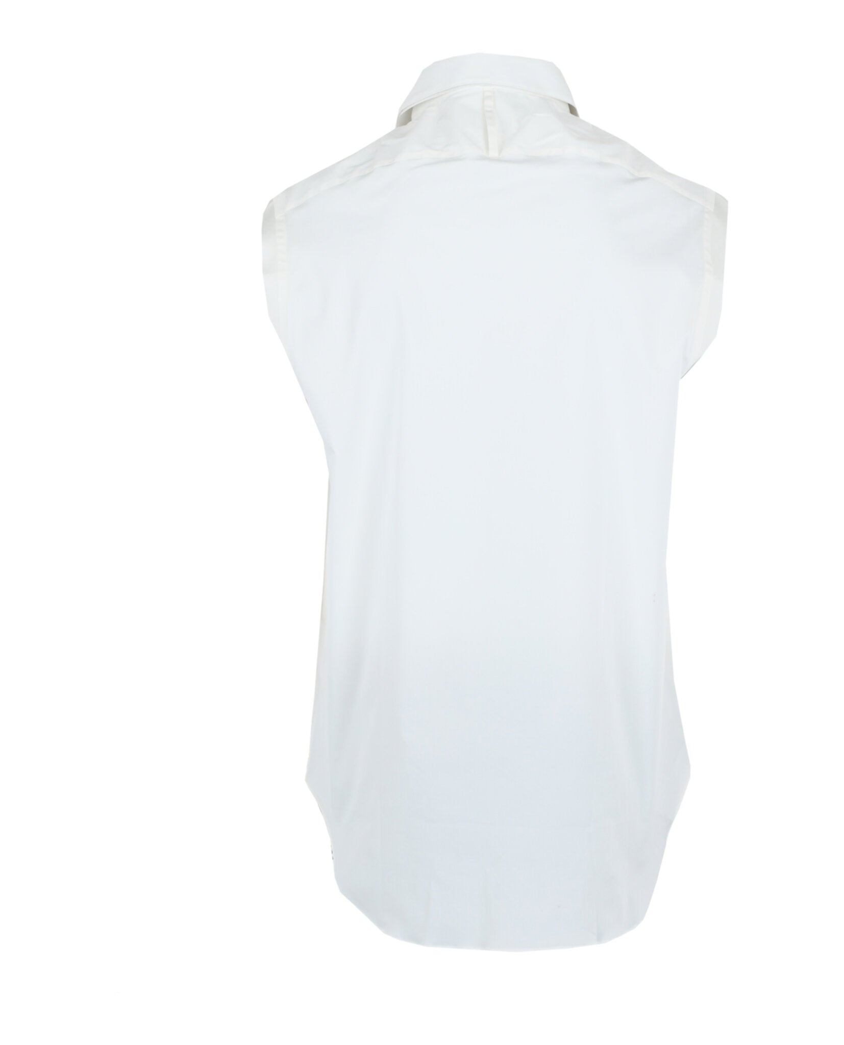 Ferragamo Mens Raw Cut Sleeveless Tuxedo Shirt