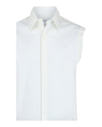 Ferragamo Mens Raw Cut Sleeveless Tuxedo Shirt