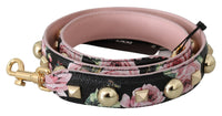 Dolce & Gabbana Dolce & Gabbana Pink Floral Leather Stud Accessory Shoulder Women's Strap
