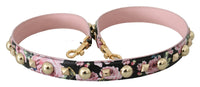 Dolce & Gabbana Dolce & Gabbana Pink Floral Leather Stud Accessory Shoulder Women's Strap