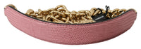 Dolce & Gabbana Dolce & Gabbana Pink Leather Gold Chain Accessory Shoulder Women's Strap