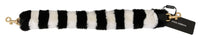Dolce & Gabbana Dolce & Gabbana Black White Lapin Fur Accessory Shoulder Women's Strap