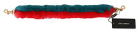 Dolce & Gabbana Dolce & Gabbana Red Blue Rabbit Fur Leather Shoulder Women's Strap