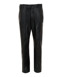 Ferragamo Mens Leather Mid-Rise Pants Black