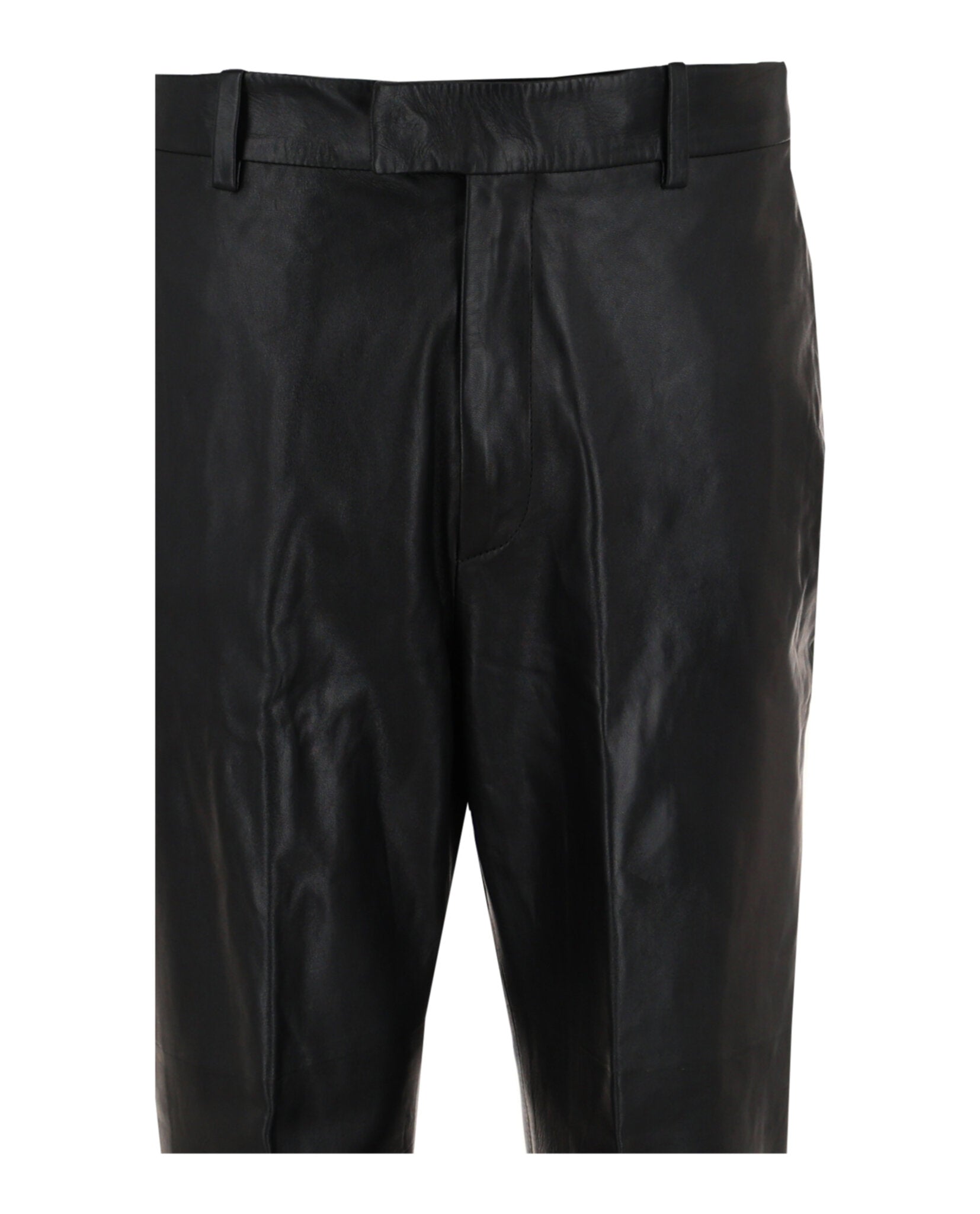 Ferragamo Mens Leather Mid-Rise Pants
