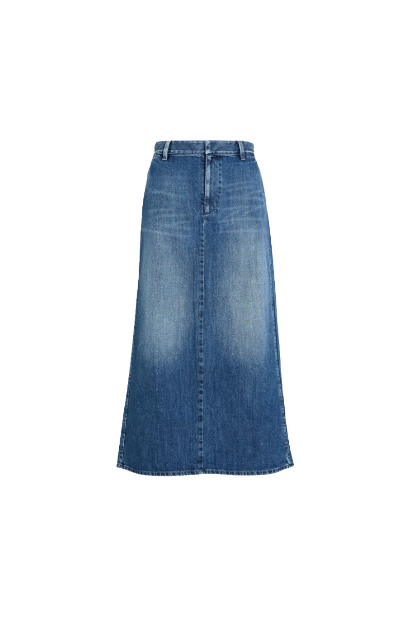 Valentino Garavani Valentino Garavani Faded Denim Midi Skirt Medium Blue Denim 4B0Dd17F8Js_558