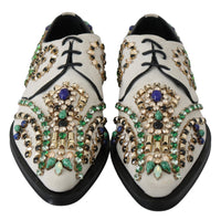 Dolce & Gabbana Dolce & Gabbana White Suede Crystal Dress Broque Women's Shoes