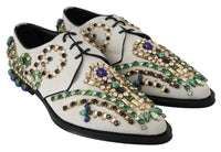 Dolce & Gabbana Dolce & Gabbana White Suede Crystal Dress Broque Women's Shoes