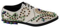 Dolce & Gabbana Dolce & Gabbana White Suede Crystal Dress Broque Women's Shoes