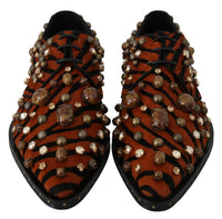 Dolce & Gabbana Dolce & Gabbana Orange Pony Hair Crystal Dress Broque Women's Shoes
