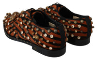 Dolce & Gabbana Dolce & Gabbana Orange Pony Hair Crystal Dress Broque Women's Shoes