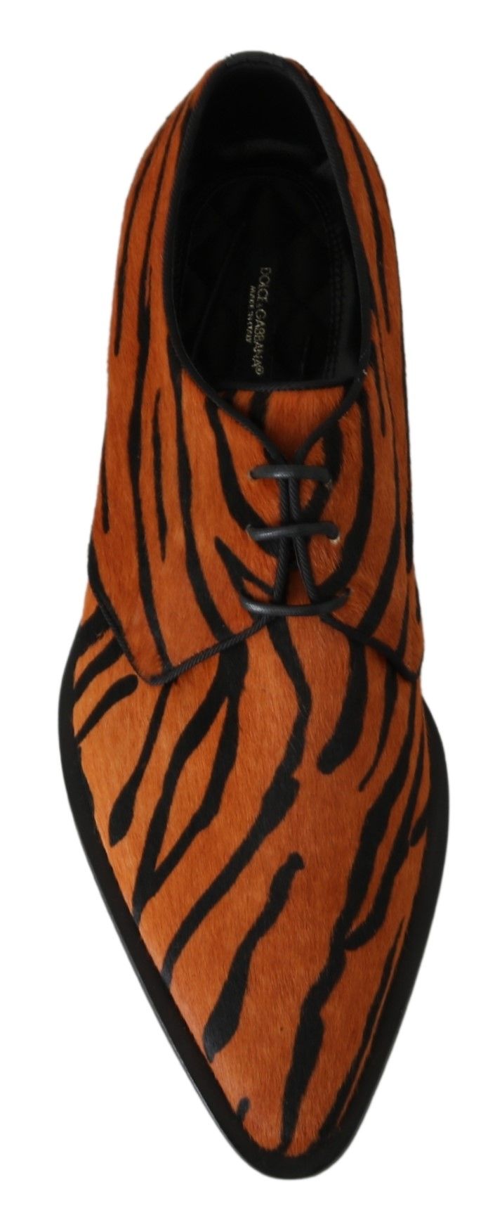 Dolce & Gabbana Dolce & Gabbana Orange Pony Hair Formal Dress Broque Women's Shoes