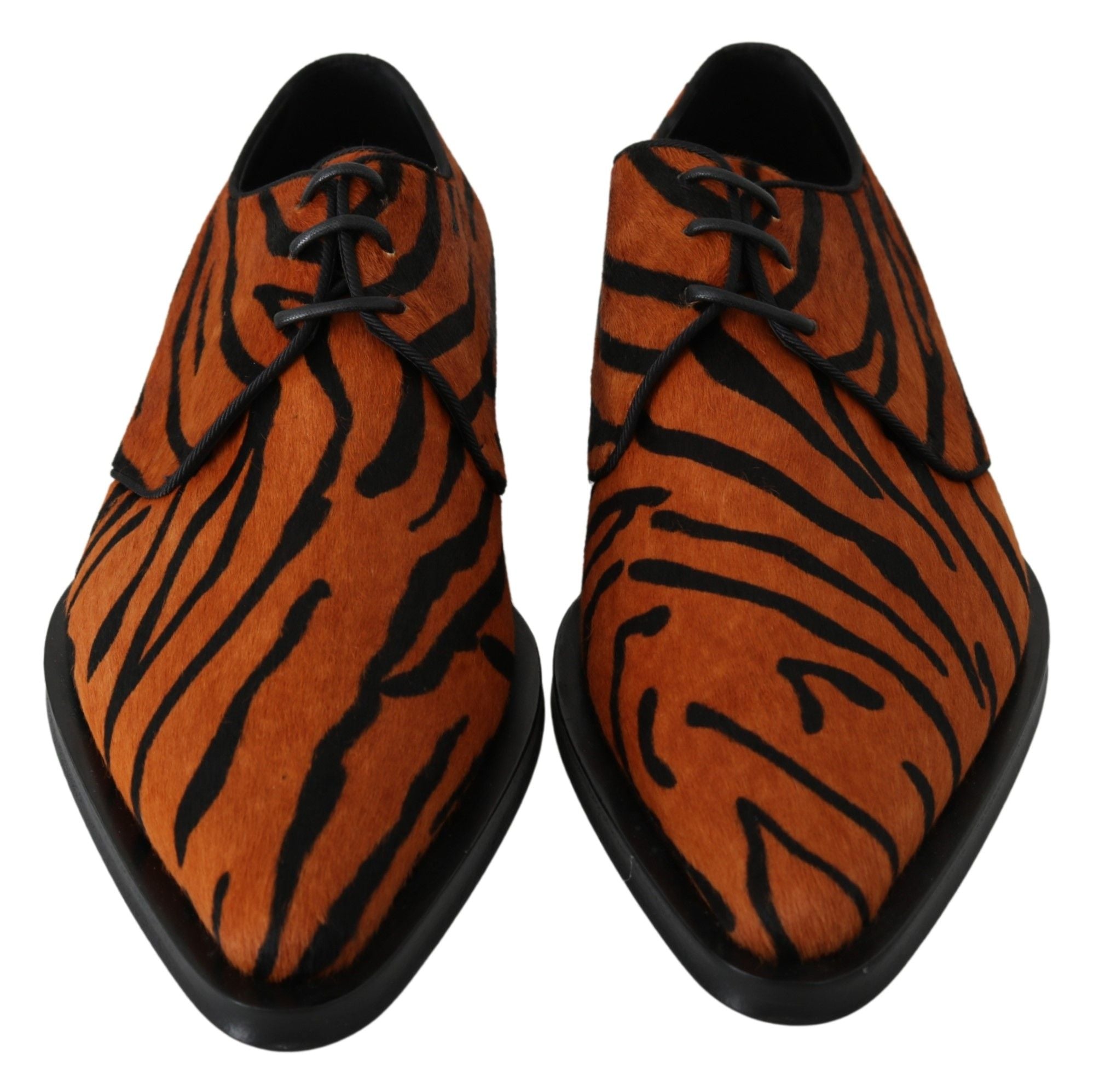 Dolce & Gabbana Dolce & Gabbana Orange Pony Hair Formal Dress Broque Women's Shoes