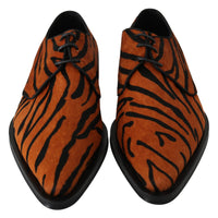 Dolce & Gabbana Dolce & Gabbana Orange Pony Hair Formal Dress Broque Women's Shoes