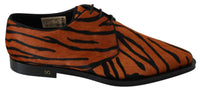 Dolce & Gabbana Dolce & Gabbana Orange Pony Hair Formal Dress Broque Women's Shoes