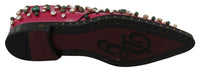 Dolce & Gabbana Dolce & Gabbana Pink Leather Crystals Dress Broque Women's Shoes