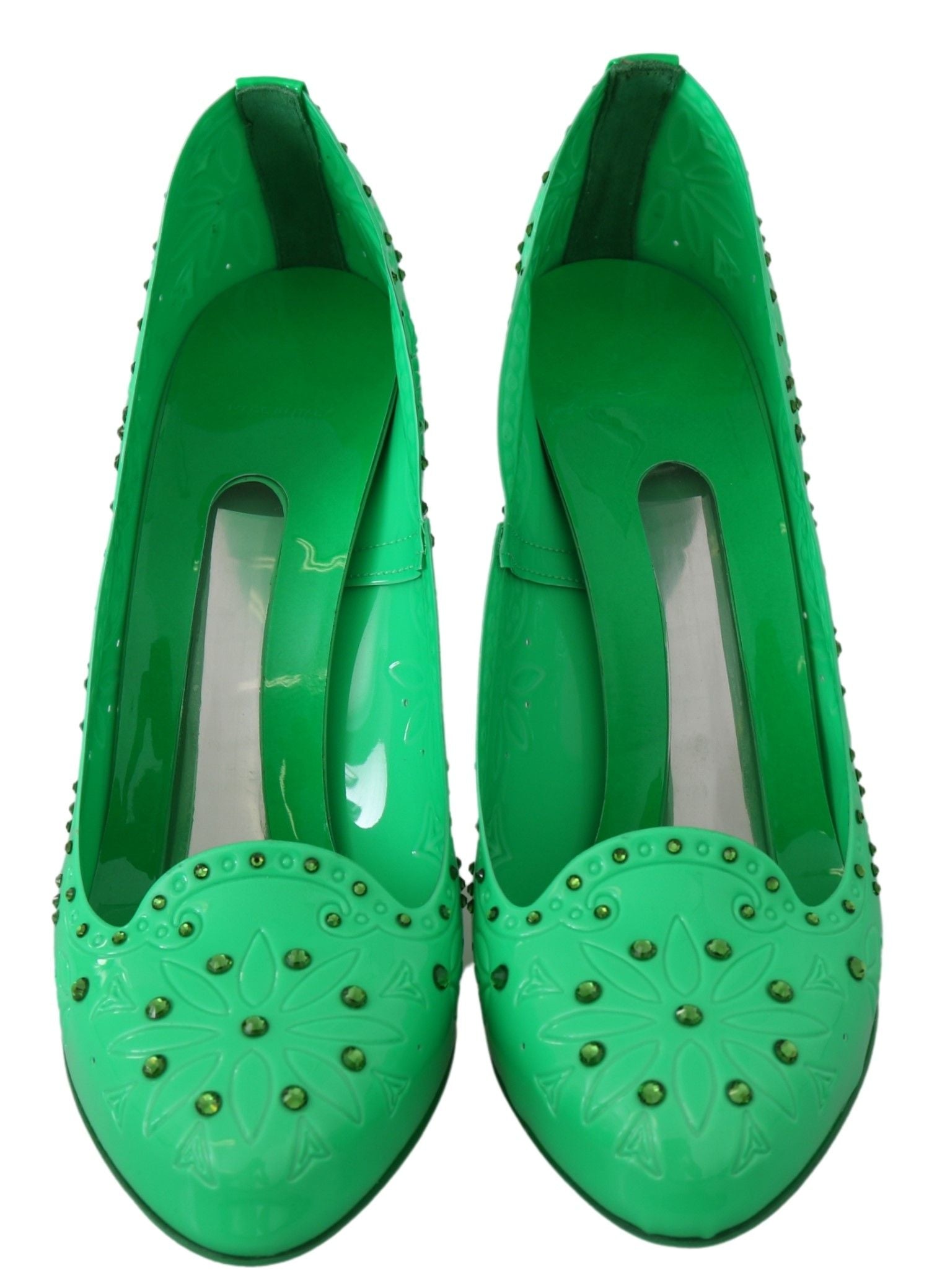 Dolce & Gabbana Enchanting Crystal Cinderella Pumps in Lush Women's Green