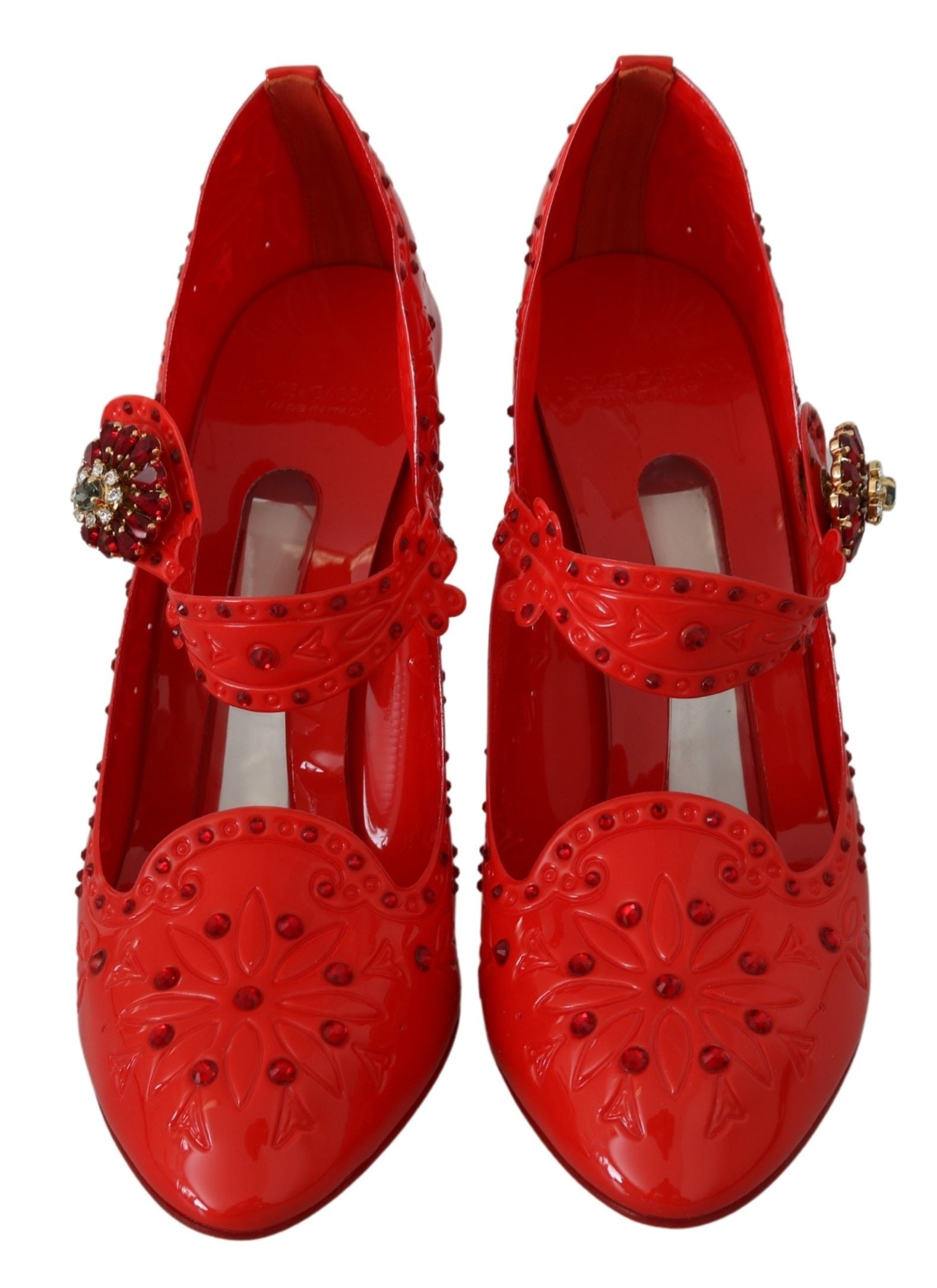 Dolce & Gabbana Chic Red Crystal Cinderella Women's Pumps