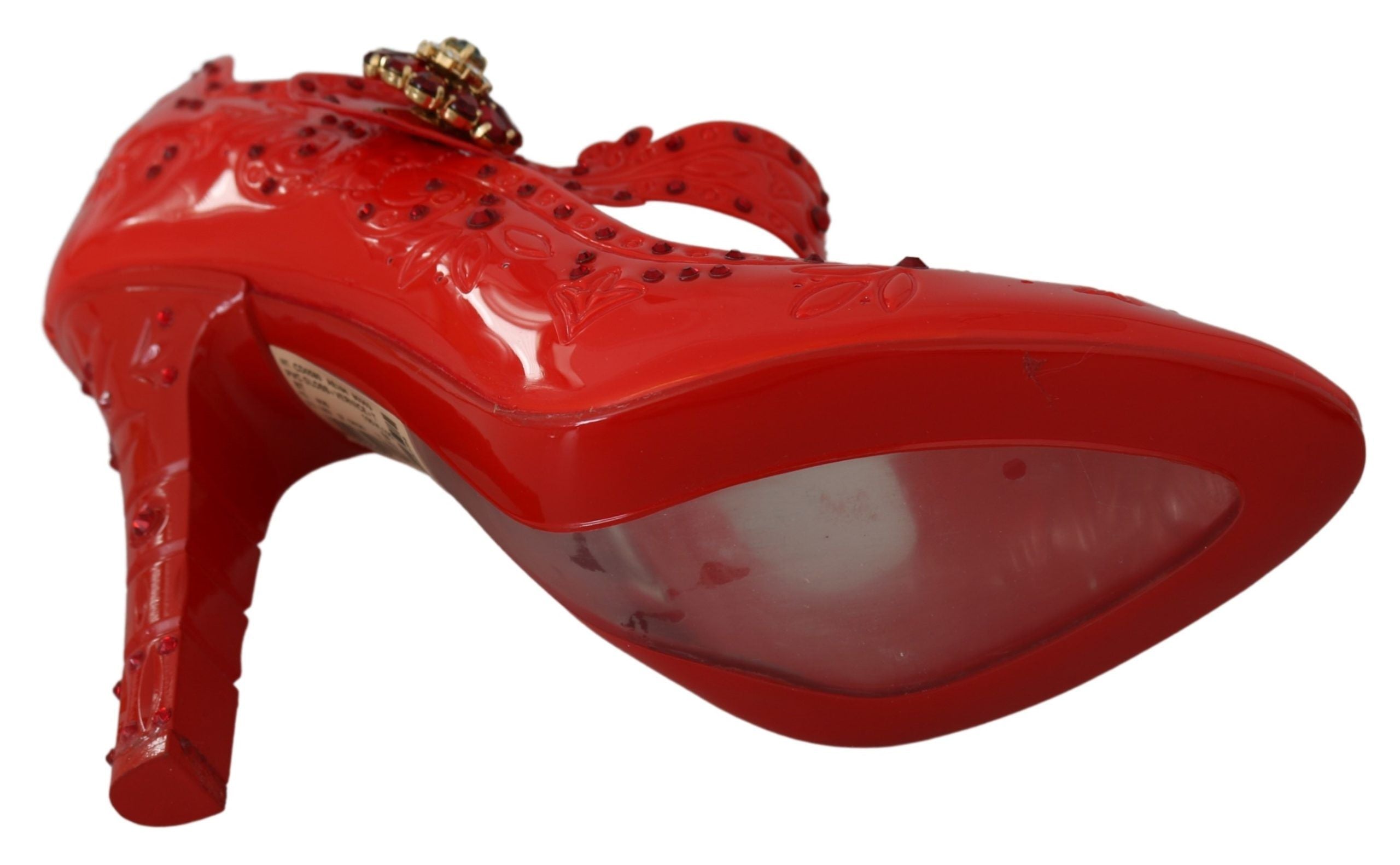 Dolce & Gabbana Chic Red Crystal Cinderella Women's Pumps