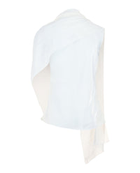 Ferragamo Womens Asymmetrical Shawl Blouse
