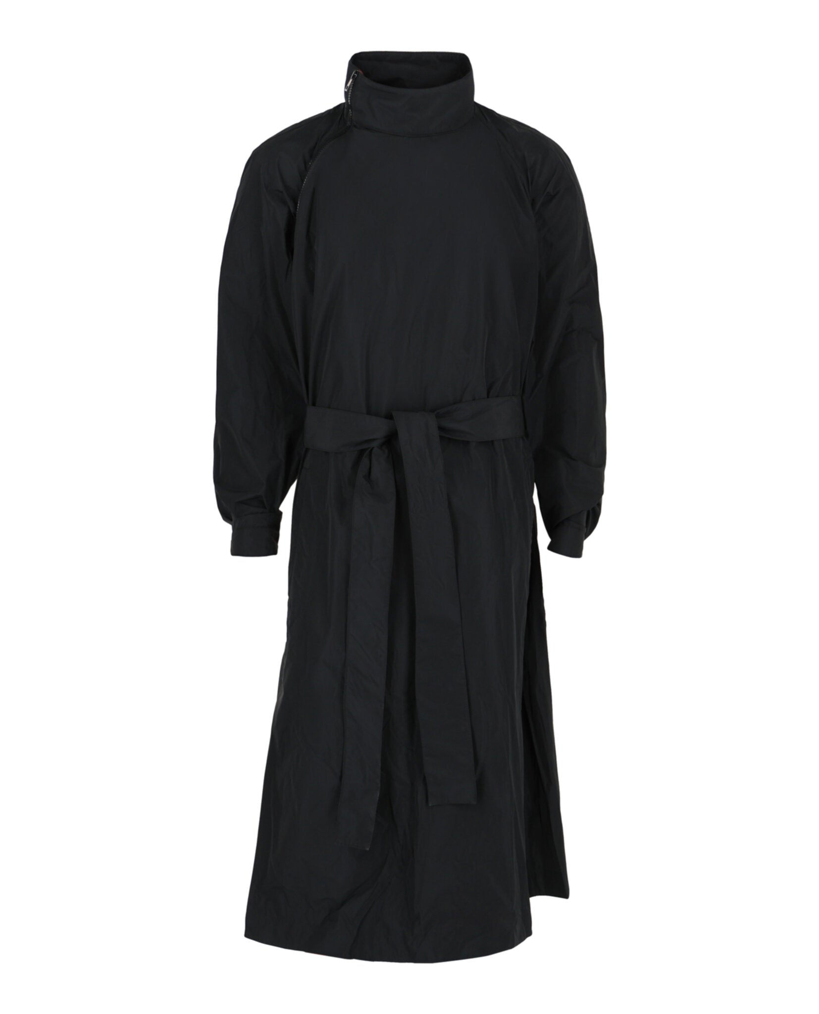 Ferragamo Mens Asymmetrical Zip-Detail Belted Trench Coat