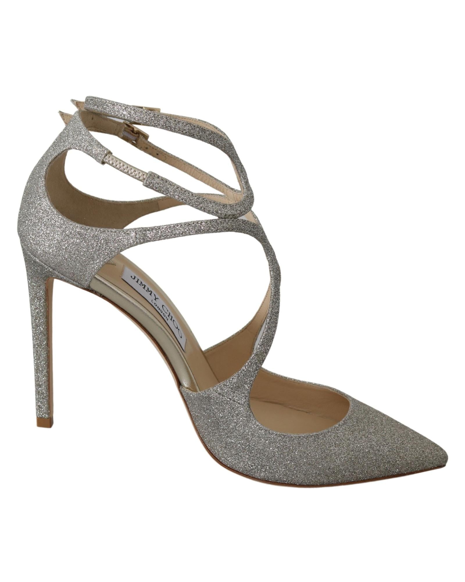 Jimmy Choo Love 100 Glitter Pumps - Silver