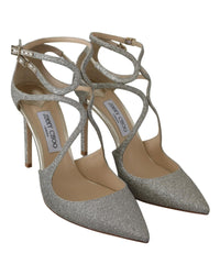 Jimmy Choo Love 100 Glitter Pumps - Silver