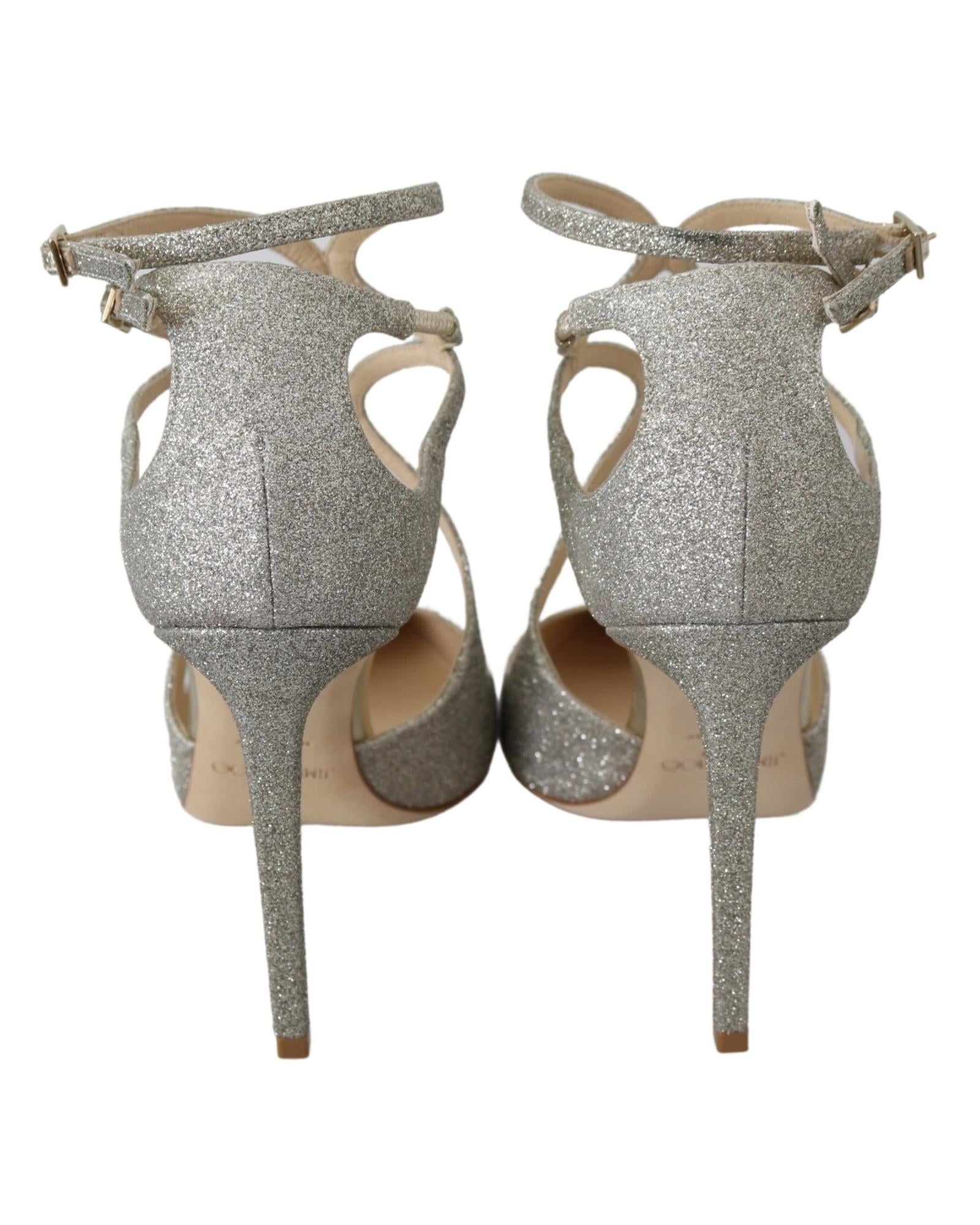 Jimmy Choo Love 100 Glitter Pumps - Silver