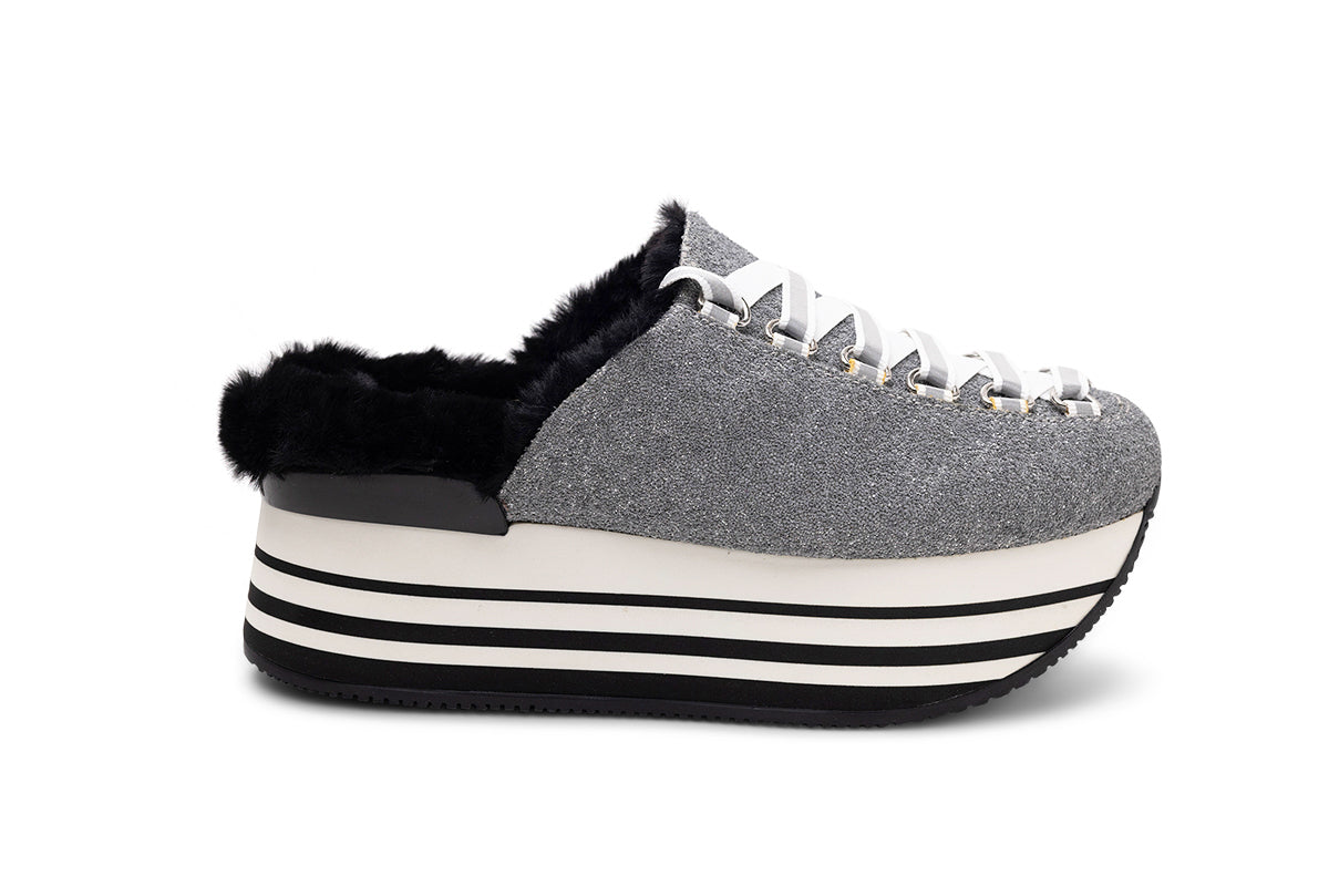 Hogan Platform Lace-Up Mules