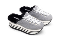 Hogan Platform Lace-Up Mules
