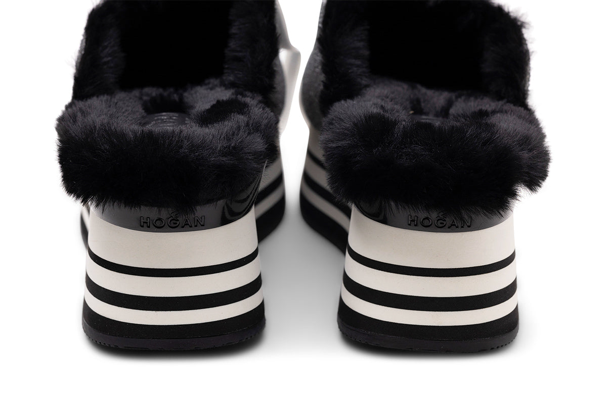 Hogan Platform Lace-Up Mules