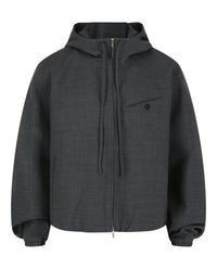 Ferragamo Mens Wool Zip-Up Jacket