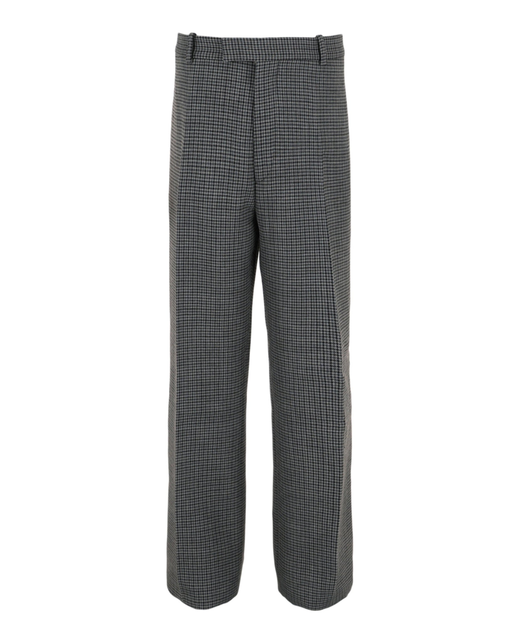 Ferragamo Mens Houndstooth Wool Trousers