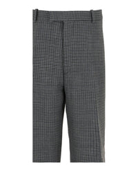 Ferragamo Mens Houndstooth Wool Trousers