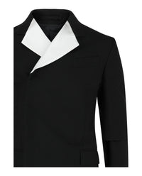 Ferragamo Mens Silk Trimmed Double-Breasted Blazer