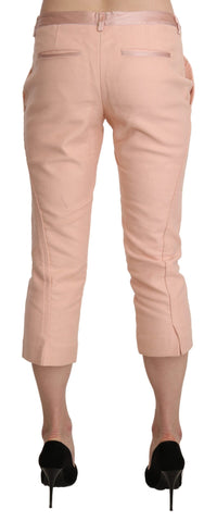 Ermanno Scervino Pink Low Waist Skinny Cropped Capri Women's Pants