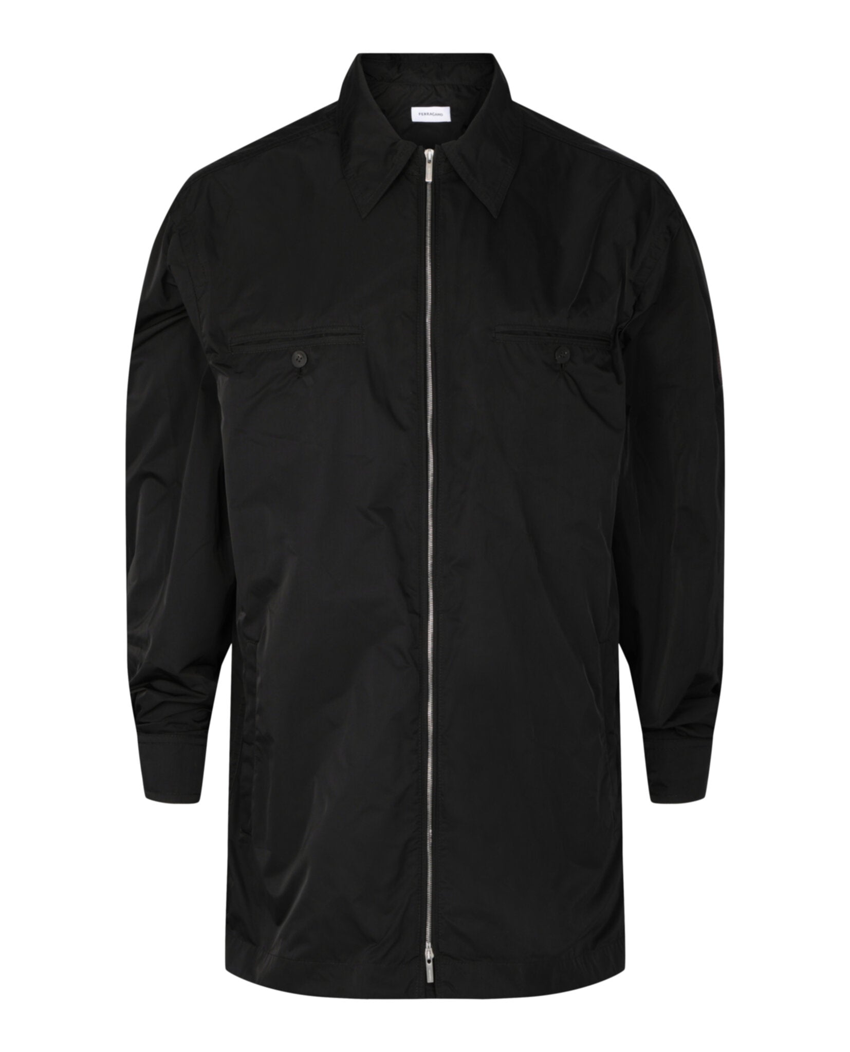 Ferragamo Mens Zip-Up Windbreaker with Removable Hood