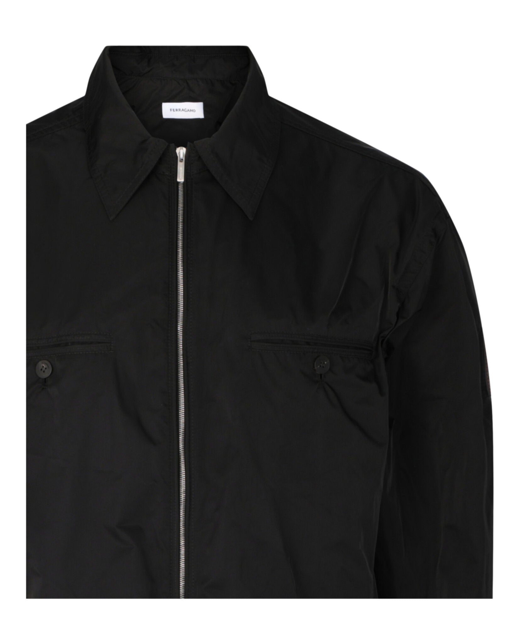 Ferragamo Mens Zip-Up Windbreaker with Removable Hood