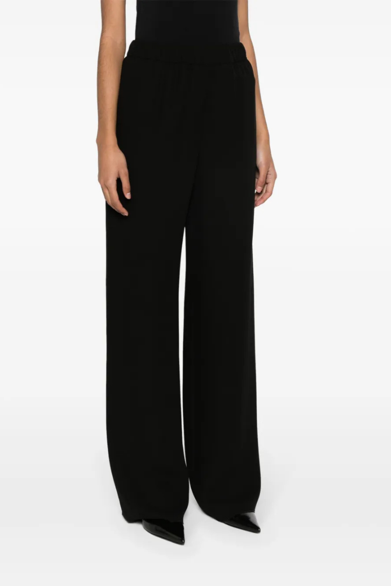 Valentino Garavani Valentino Garavani Silk Wide-Leg Pants In Black