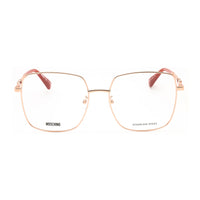 Moschino Eyeglasses Square Full Rim, Gold/Green Frame and Clear Demo Lenses Lens MOS615/G0PEF00