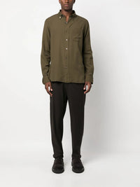 Tom Ford Linen Button-Down Long-Sleeve Shirt with Flap Pocket