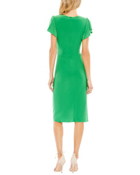 Mac Duggal Flounce Sleeve Midi Dress