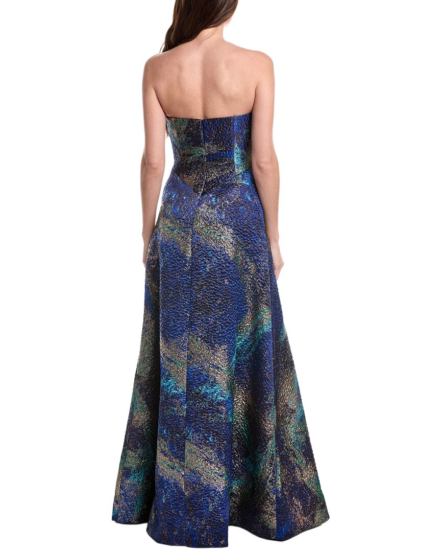 Teri Jon By Rickie Freeman Jacquard Starburst Pattern Gown