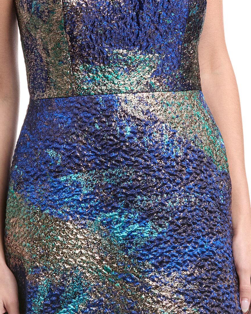Teri Jon By Rickie Freeman Jacquard Starburst Pattern Gown