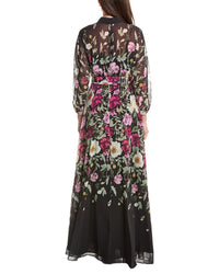 Teri Jon by Rickie Freeman Teri Jon By Rickie Freeman Chiffon Floral Print Maxi Shirtdress
