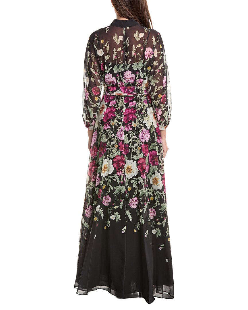 Teri Jon by Rickie Freeman Teri Jon By Rickie Freeman Chiffon Floral Print Maxi Shirtdress