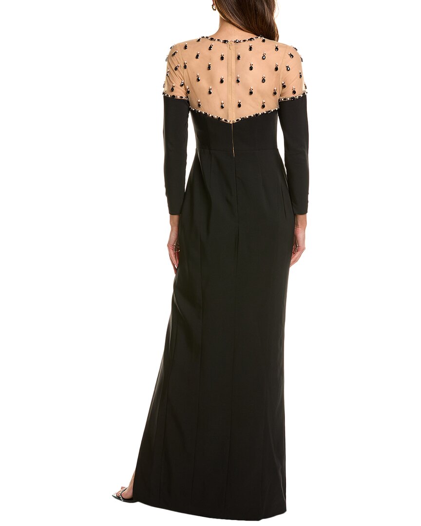 Marchesa Notte Crepe Maxi Dress, 2 / Black