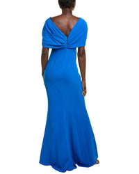 Badgley Mischka Twist Drape Gown