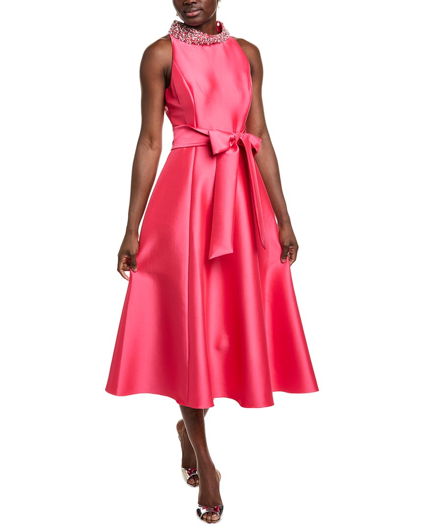 Badgley Mischka Beaded Mock Neck Gown Pink 0